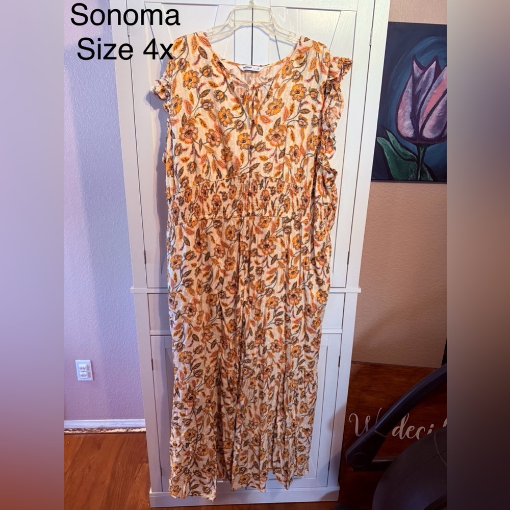 Sonoma Autumn Floral Maxi Dress